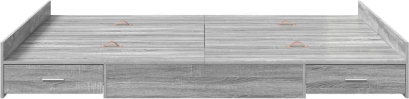 vidaXL Κρεβάτι με αποθηκευτικό χώρο Γκρι sonoma 150 x 200 cm