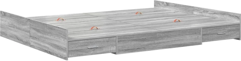 vidaXL Κρεβάτι με αποθηκευτικό χώρο Γκρι sonoma 150 x 200 cm