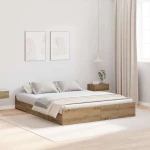 vidaXL Κρεβάτι με αποθηκευτικό χώρο artisan δρυς 140 x 200 cm Μελαμίνη