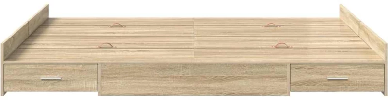 vidaXL Κρεβάτι με αποθηκευτικό χώρο Sonoma Δρυς 140 x 190 cm Μελαμίνη