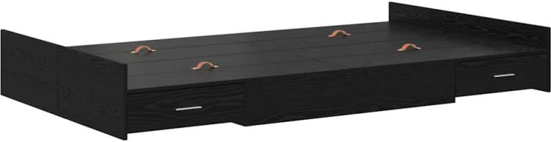 vidaXL Κρεβάτι με αποθηκευτικό χώρο Μαύρη δρυς 120 x 190 cm Μελαμίνη