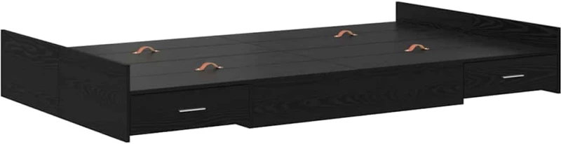 vidaXL Κρεβάτι με αποθηκευτικό χώρο Μαύρη δρυς 120 x 190 cm Μελαμίνη