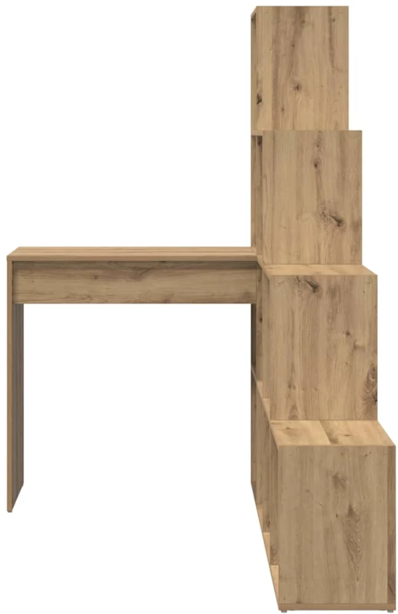 vidaXL Γωνιακό γραφείο με ράφι artisan δρυς 101.5 x 149.5 x 149.5 εκ.