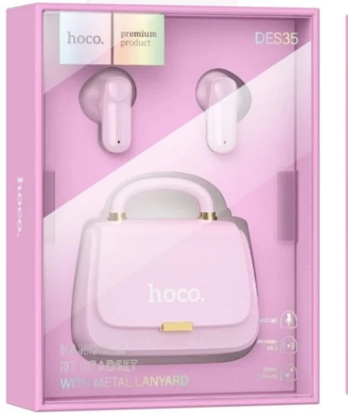 HOCO  DES35 Ασύρματα Blueooth Ακουστικά (Ροζ)