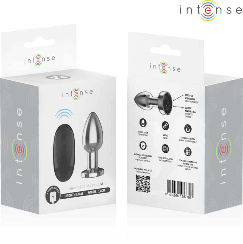 INTENSE - ANAL PLUG 10 VIBRATIONS METAL WITH REMOTE CONTROL M