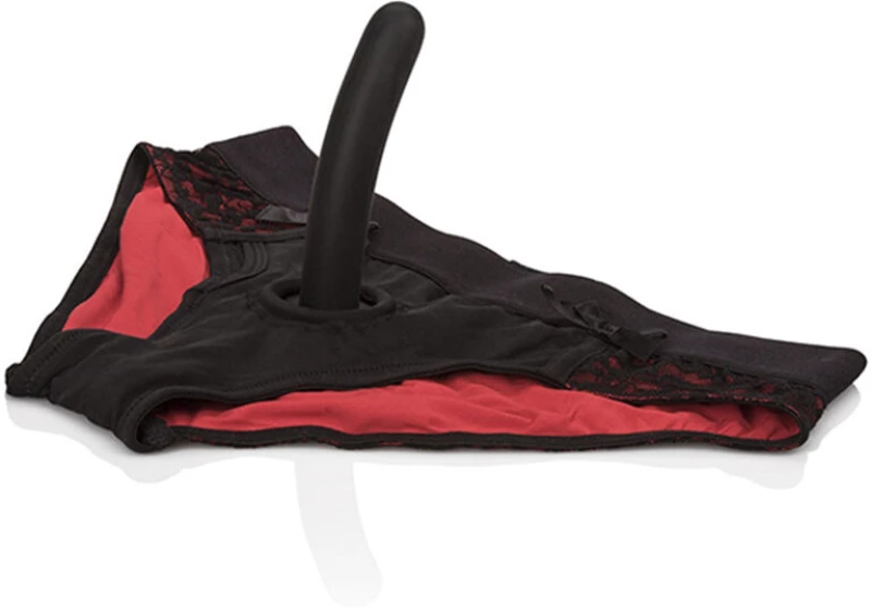 CALEXOTICS - SCANDAL SET OF RED PANTIES WITH DILDO SIZE S/M