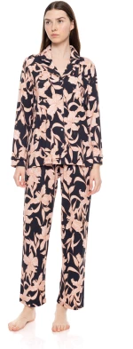 Γυναικεία Πυτζάμα Pink Label - Σεμιζιέ - Μπλε Floral - Regular Fit - Cotton