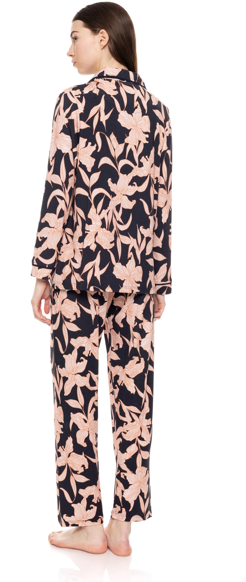 Γυναικεία Πυτζάμα Pink Label - Σεμιζιέ - Μπλε Floral - Regular Fit - Cotton