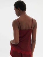 Γυναικείο Top Σατέν  Simone Pérèle - Μπορντό - Δαντέλα  - Regular Fit