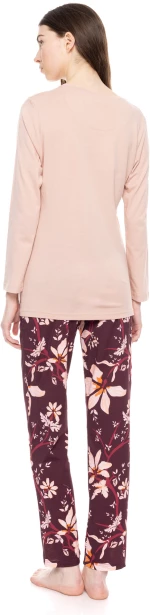 Γυναικεία Πυτζάμα Pink Label - Ροζ - Φλοράλ παντελόνι - Cotton - Regular Fit