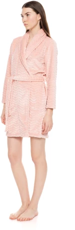 Γυναικεία Ρόμπα Pink Label - Fleece - Κοντή - Pink Glow - Polyester - Regular Fit