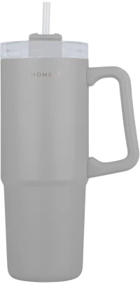 HOMELY ΘΕΡΜΟΣ STRAW TUMBLER 900ml PEBBLE GRAY 01-34542