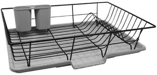 ΠΙΑΤΟΘΗΚΗ ΜΕΤΑΛΛΙΚΗ ΜΑΥΡΗ-ΓΚΡΙ 48x30x11εκ. - Ankor 810406