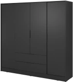 Ντουλάπα Kelly Ανθρακί 206x200x51cm