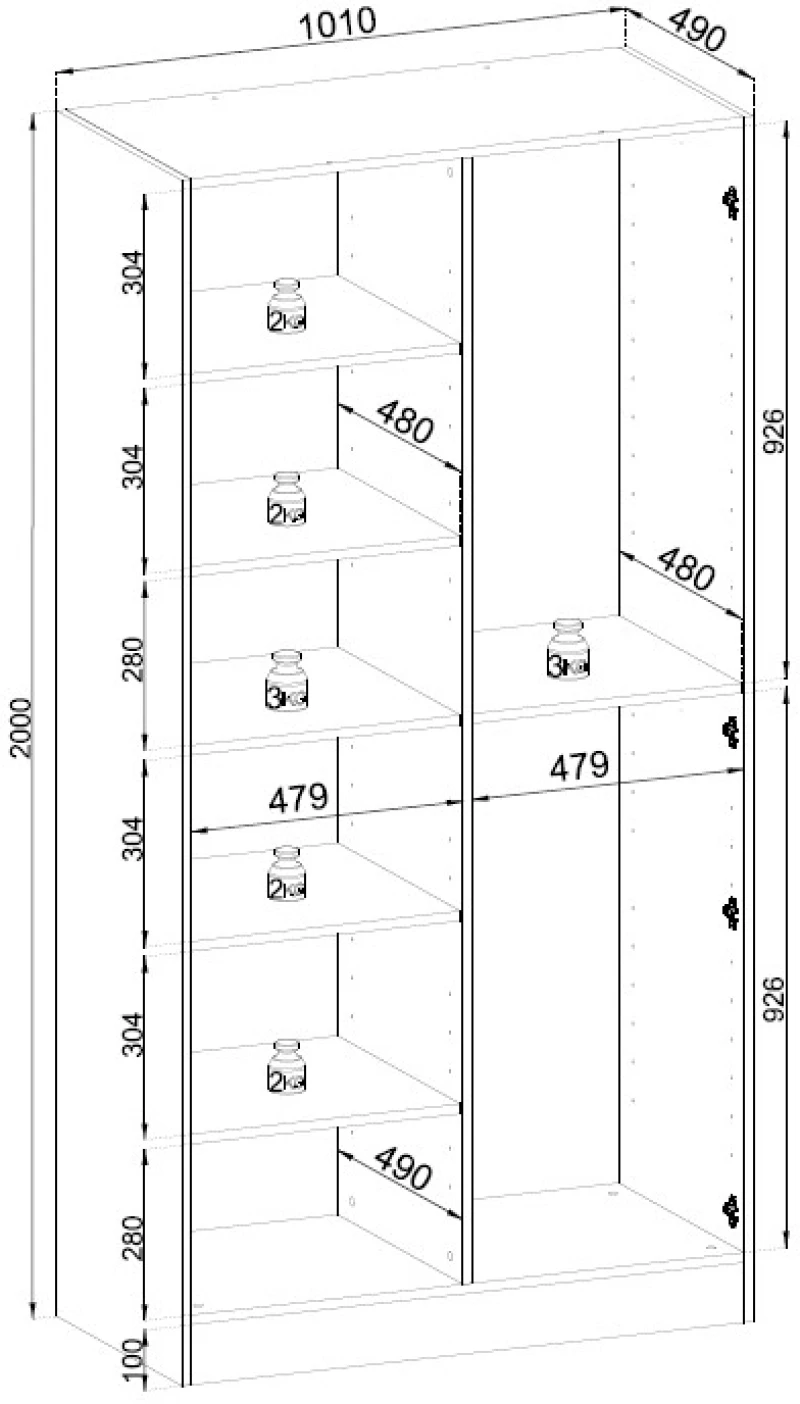 Ντουλάπα Sandbox Sento Ανθρακί 101x200x51cm