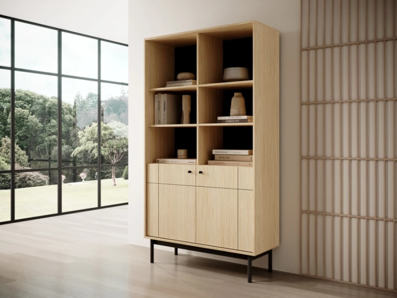 Στήλη Japandi Φυσικό Dab linea 103x184x39cm