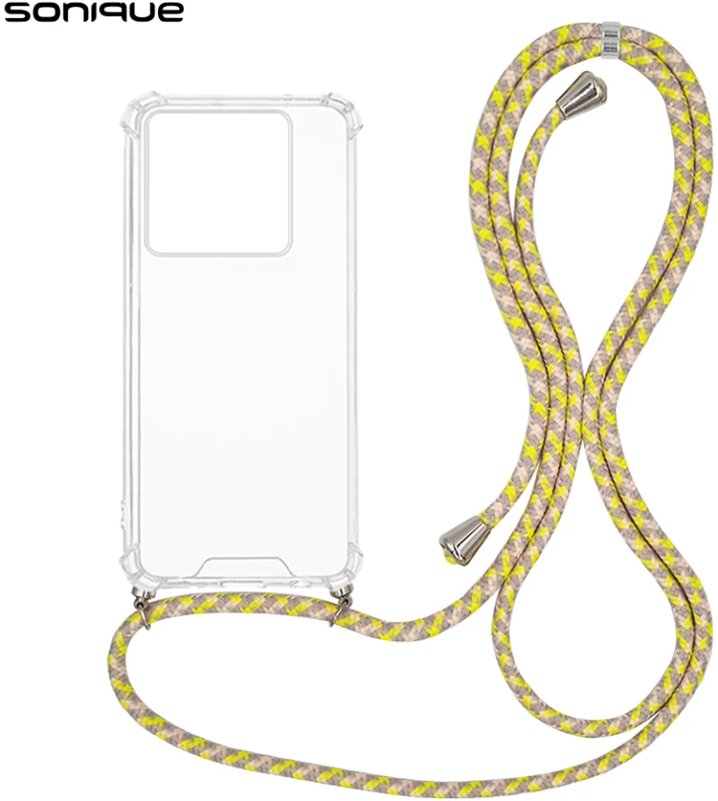 Θήκη Σιλικόνης με Κορδόνι Sonique Armor Clear Xiaomi Poco M7 Pro 5G Rainbow Κίτρινο