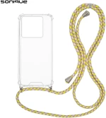 Θήκη Σιλικόνης με Κορδόνι Sonique Armor Clear Xiaomi Poco M7 Pro 5G Rainbow Κίτρινο