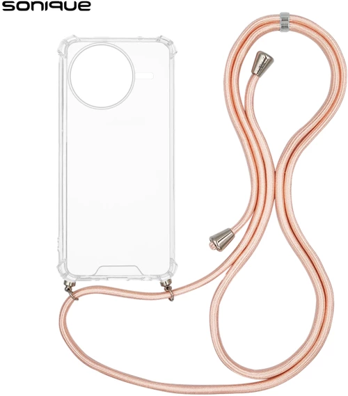 Θήκη Σιλικόνης με Κορδόνι Sonique Armor Clear Xiaomi Poco F7 Pro 5G / Poco F7 Ultra 5G Ροζ Σατινέ