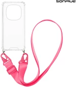 Θήκη Σιλικόνης με Strap Sonique Armor Clear Xiaomi Redmi Note 14 Pro 5G / Redmi Note 14 Pro Plus 5G / Poco X7 5G Φουξ
