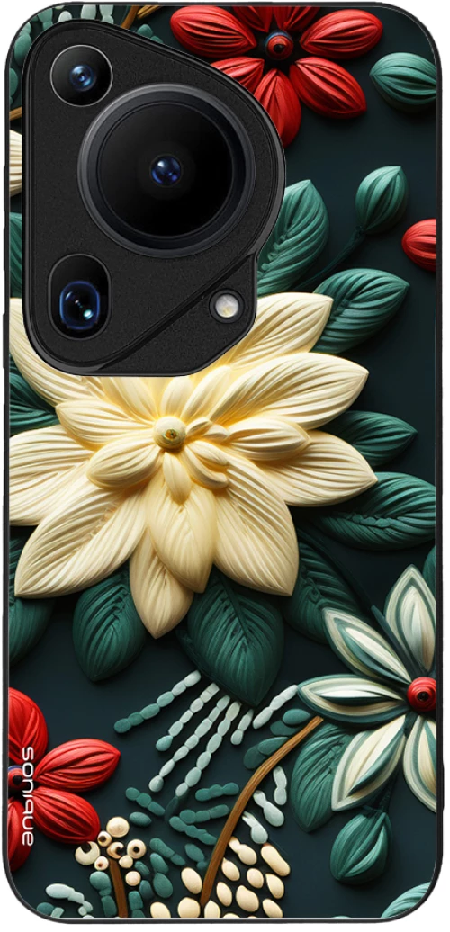 Θήκη Sonique 3D Flower Series για Huawei Pura 70 Ultra Πράσινο