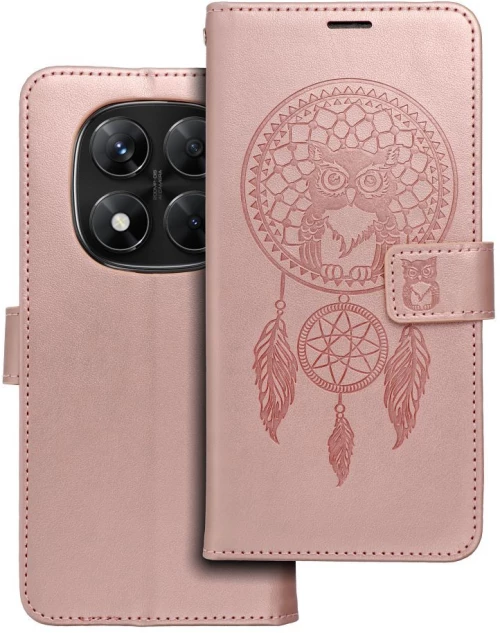 Mezzo Book Case For Xiaomi Redmi Note 14 Pro 5G / 14 Pro Plus 5G Dreamcatcher Rose Gold