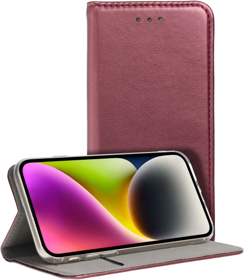 Smart Magneto Book Case For Oppo Reno 13 5G Burgundy