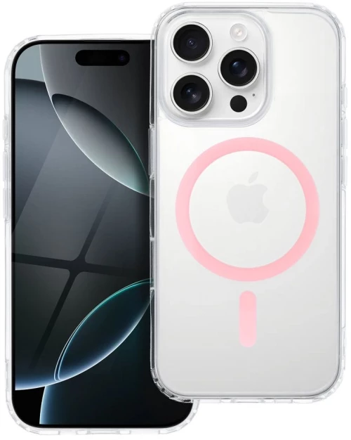 Drop Glue Colorful Ring Mag Cover Compatible With Magsafe For Iphone 15 Pro Pink