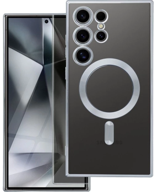 Electro Mag Cover Case Compatible With Magsafe For Samsung S25 Edge Silver