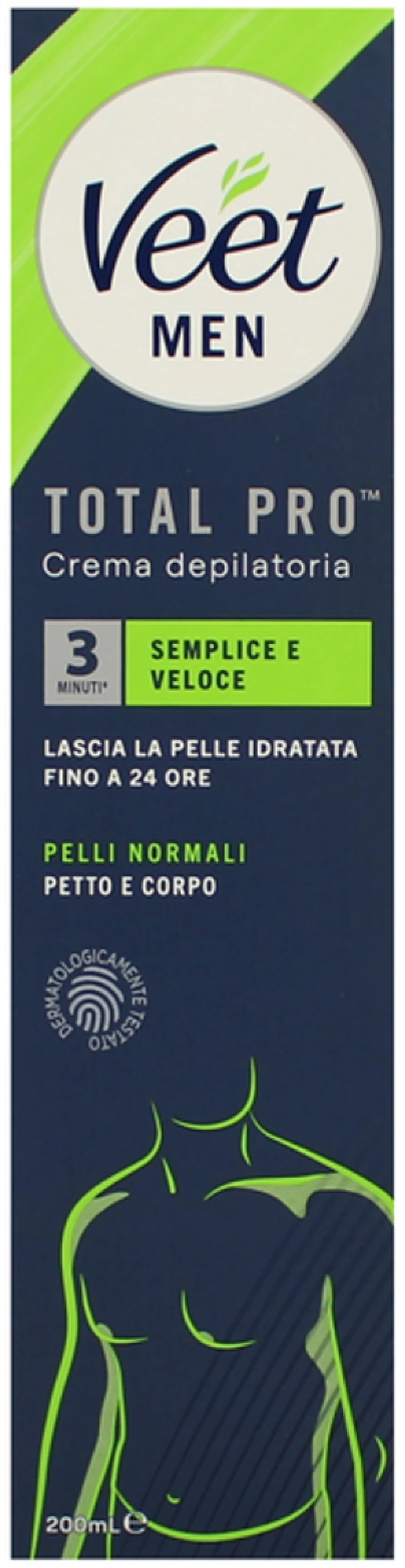 Veet for Men Κρέμα Αποτρίχωσης Total Pro για κανονική επιδερμίδα 200 ml
