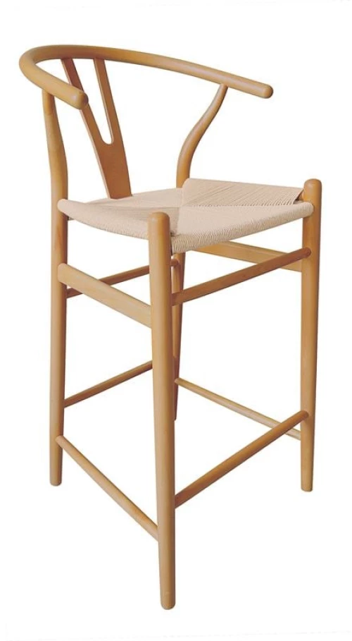 WOODWELL Ε75171,1LIMA Σκαμπό BAR, Ξύλο Οξιά, Φυσικό, Κάθισμα Paper Rope Φυσικό (ύψος καθ.67cm) 55x53x67/98cm Ε75171,1