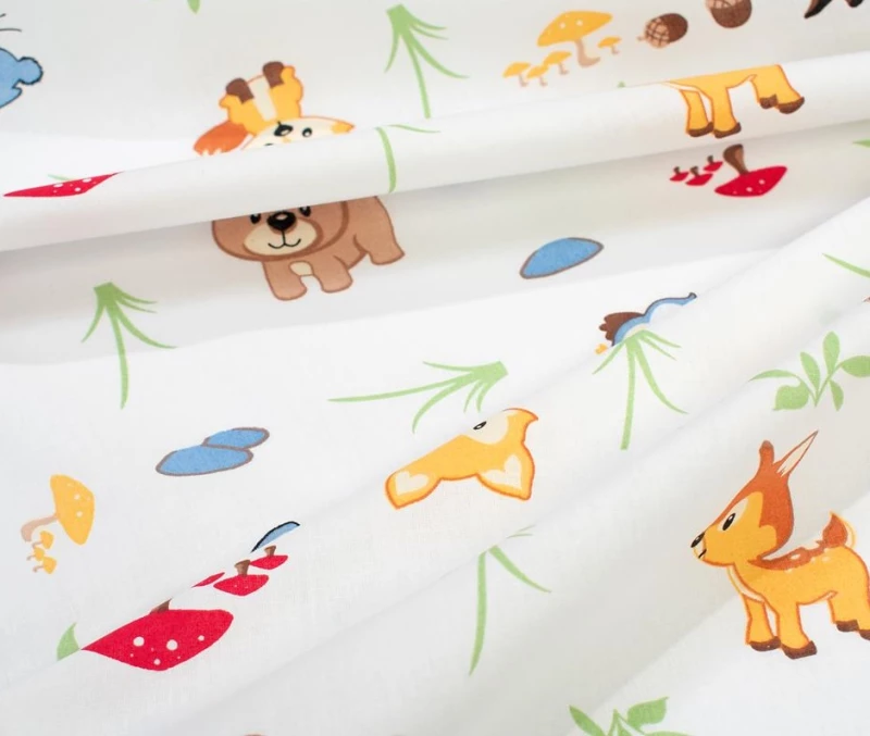 Σετ Σεντόνια Μονά 2τμχ (160x240) Forest Animals 570 White-Sky Blue βαμβακερά DimCol