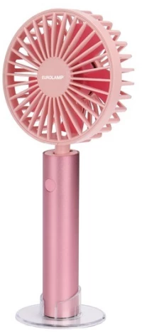 Eurolamp Ανεμιστήρας Χειρός Επαναφορτιζόμενος Φ10cm 5W Με USB Ροζ 300-20552