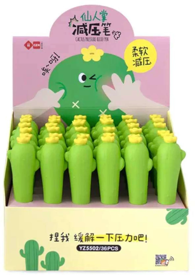 304023 Squishy Στυλό Gel Κάκτος  0,5mm Μπλε Μελάνι IG3726
