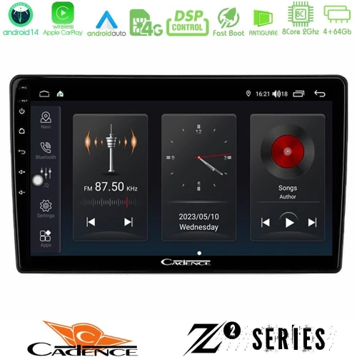 Cadence Z2 Series 8Core Android14 4+64GB  Kia Ceed 2007-2009 Navigation Multimedia Tablet 9" Με Carplay & Android Auto Με Carplay & Android Auto