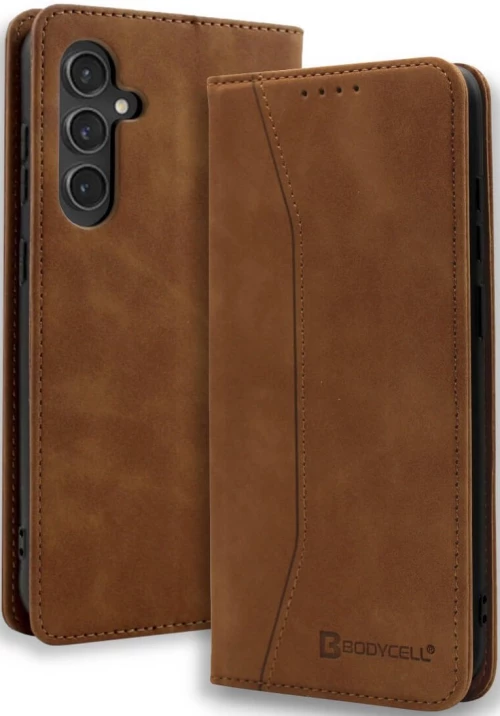 Θήκη Samsung Galaxy S25 Bodycell Book Case Πορτοφόλι - Brown (5206015080531)