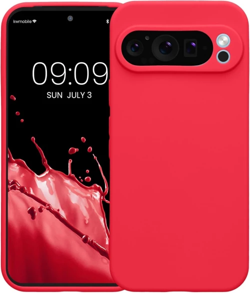 Θήκη Google Pixel 9 Pro KWmobile TPU Case with Camera Lens Protector Σιλικόνης με Πλαίσιο Κάμερας - Neon Pink (KWM000020PH006C)