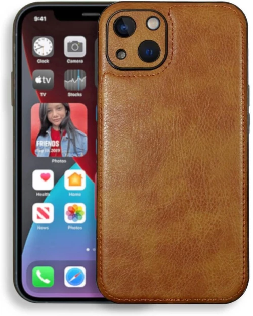 Θήκη iPhone 14 Bodycell Prestige Backcover με Πλαίσιο Κάμερας - Brown (5206015068256)