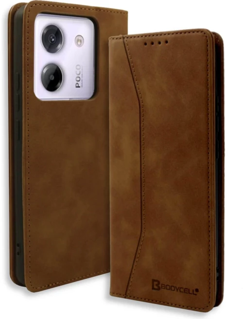 Θήκη Xiaomi Poco M7 Pro 5G Bodycell Book Case Πορτοφόλι - Brown (5206015082337)