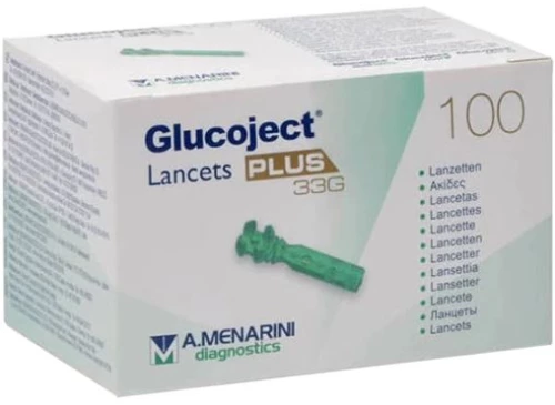 Menarini Glucoject Lancets Plus 33G Ακίδες Μέτρησης Σακχάρου, 100τεμ