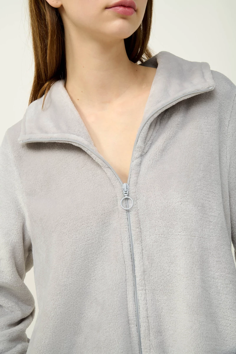 Γυναικεία Fleece Ρόμπα με Φερμουάρ - 23282