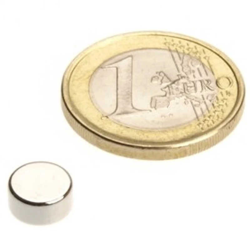 Μαγνήτης Δίσκος Φ8x4mm Νεοδυμίου Δύναμη Έλξης 1,8kg