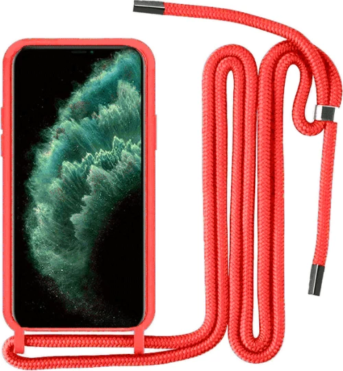 Θήκη Σιλικόνης με Κορδόνι Κολιέ για Samsung Galaxy A22 5G - Κόκκινο