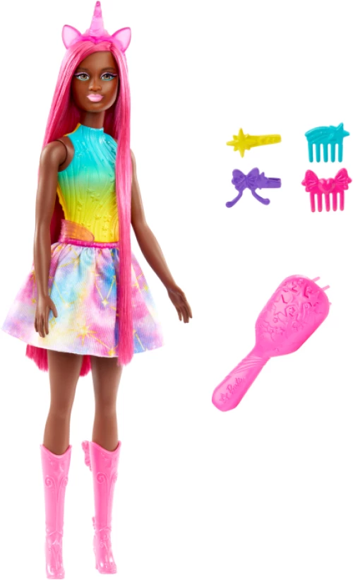 Barbie - A touch of Magic Unicorn doll with long hair (HRR01) / Toys