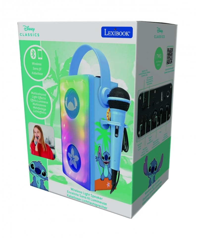 Lexibook - Stitch Luminous Bluetooth® speaker with microphone (BTP185DZ) / Toys
