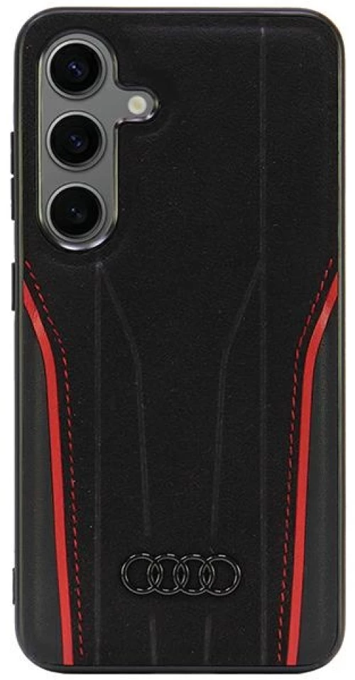 Audi Genuine Leather MagSafe S24 S921 black-red hardcase AU-TPUPCS24-R8/D3-RD