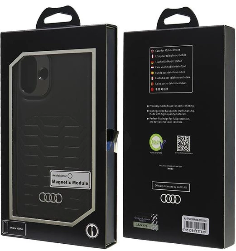 Audi Synthetic Leather MagSafe iPhone 16 Plus 6.7" black/black hardcase AU-TPUPCMIP16M-GT/D3-BK