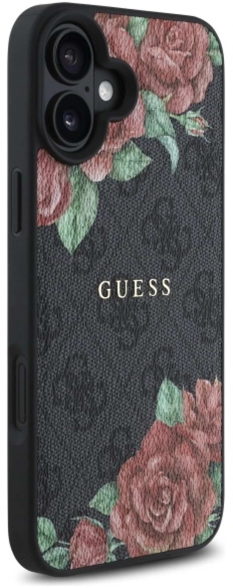 Guess GUHMP16SP4ROPEMCK iPhone 16 6.1" black/black hardcase 4G Flowers Print MagSafe