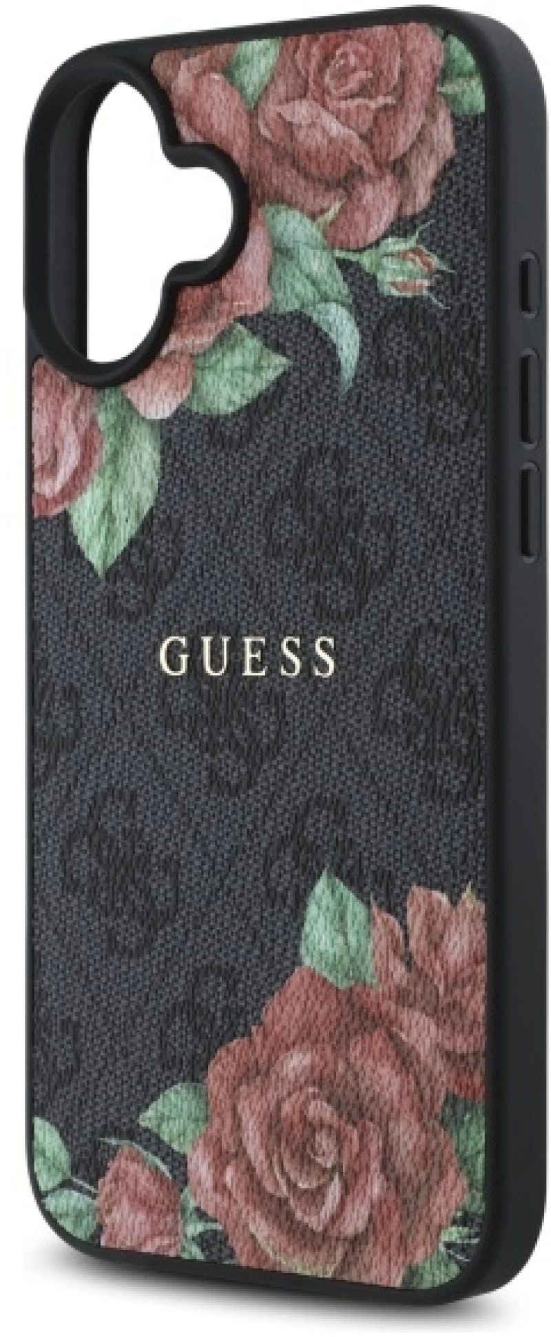 Guess GUHMP16SP4ROPEMCK iPhone 16 6.1" black/black hardcase 4G Flowers Print MagSafe