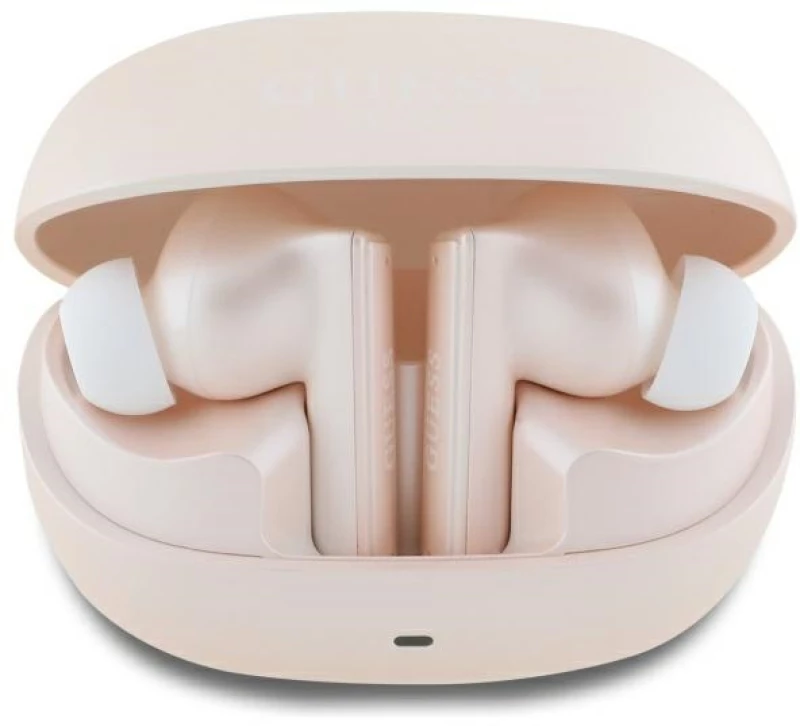 Guess Bluetooth Headphones GUTWST88MCTGP TWS + Docking Station Pink Capsule Printed Logo